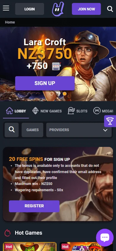 Ilucki Casino home interface on a mobile device